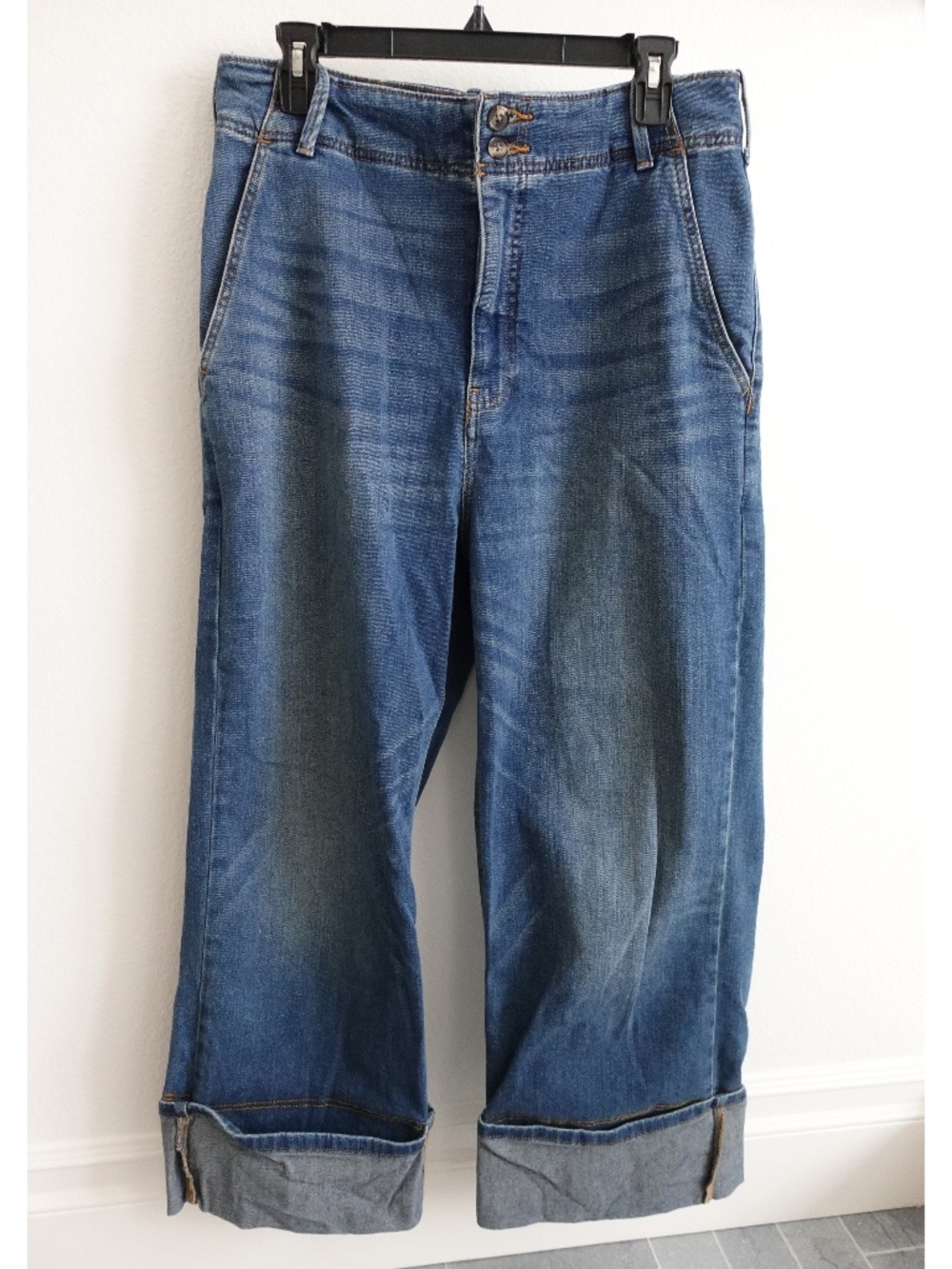 Pilcro Eventide Trouser High-Rise Wide-Leg Jeans Cuff